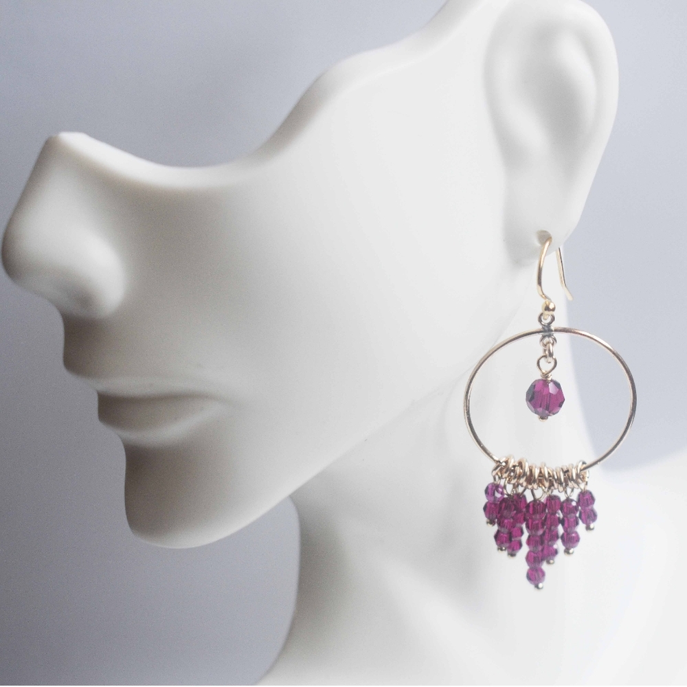 Gold Filled Opened Circle Multi Strand Earrings - image 4